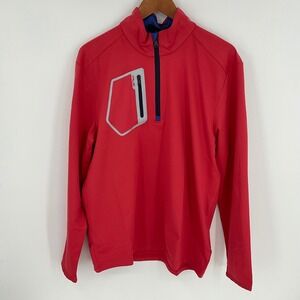 RLX Ralph Lauren Mens Red Quarter Zip Golf Pullover Jacket‎ Long Sleeve Size L